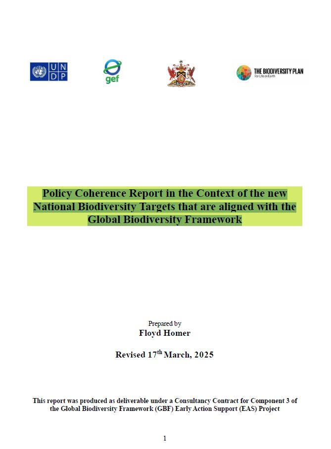Policy Coherence Report in the Context of the new National Biodiversity Targets that are aligned with the Global Biodiversity Framework